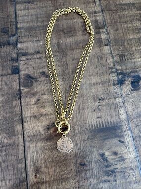 Gold Monogram “N” Pendant Necklace